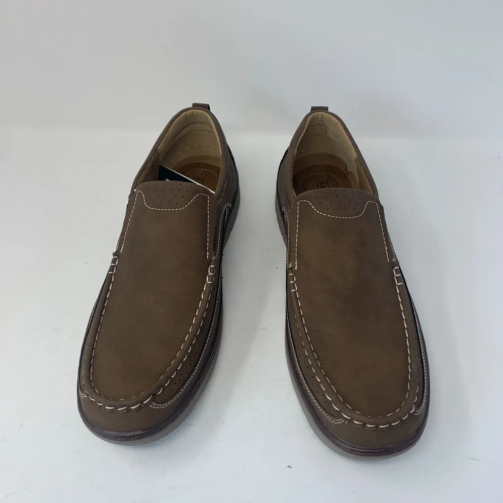 Aston Marc Comfort II Loafers Men's 12 M Tan‎ Moc Toe Casual Slip-on Shoes S0696